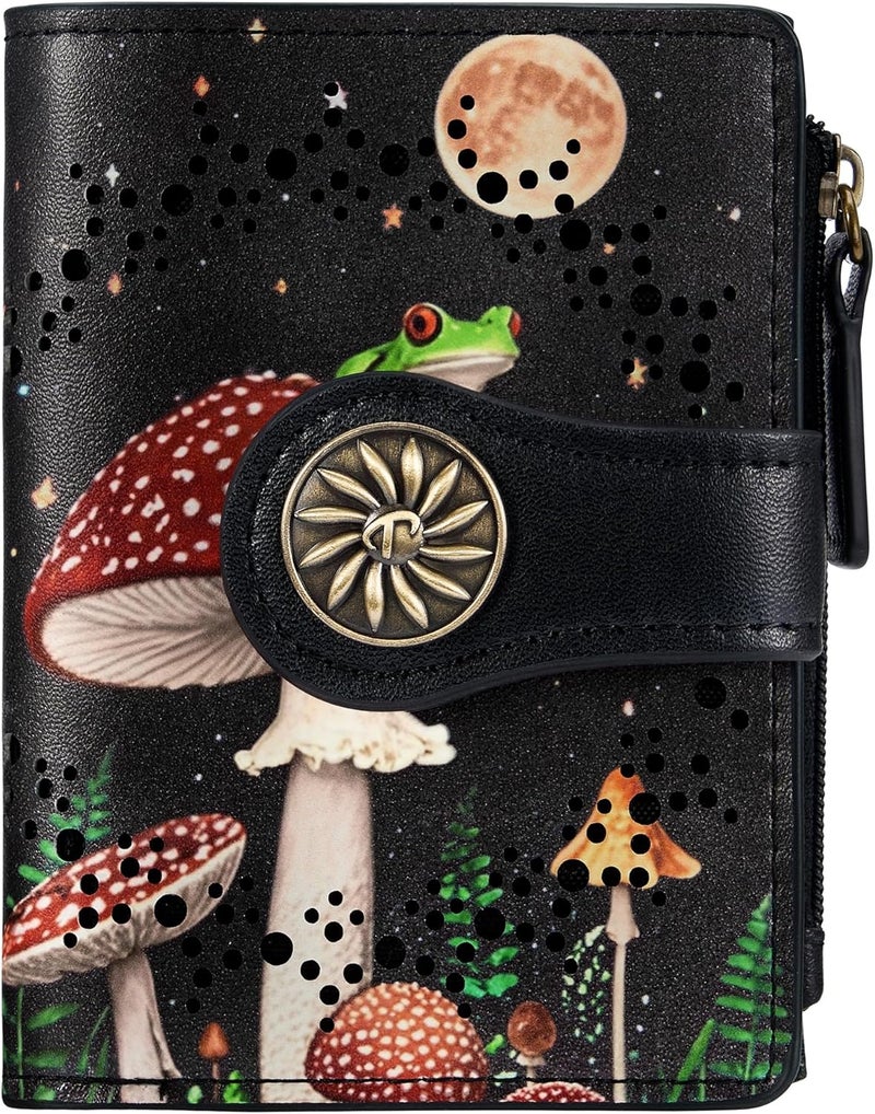 Tipmile Small Wallet Women Bifold RFID Blocking Card Holder Leather Wallets with Zipper Coin Pocket - Image 1